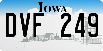 IA license plate DVF249