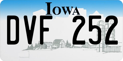 IA license plate DVF252