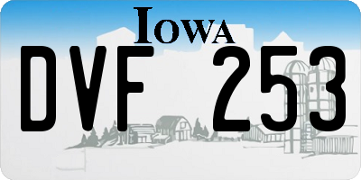IA license plate DVF253