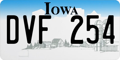 IA license plate DVF254