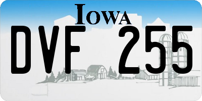 IA license plate DVF255