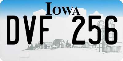 IA license plate DVF256