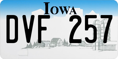 IA license plate DVF257