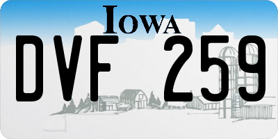 IA license plate DVF259