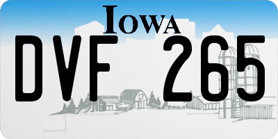 IA license plate DVF265