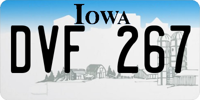 IA license plate DVF267