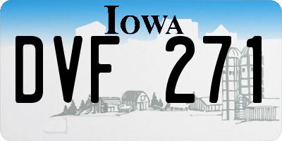 IA license plate DVF271
