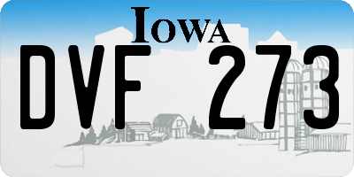 IA license plate DVF273