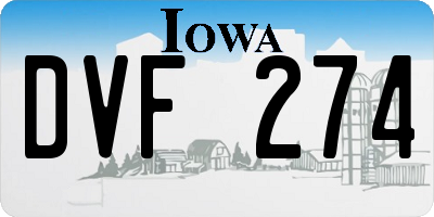 IA license plate DVF274