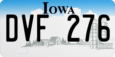 IA license plate DVF276