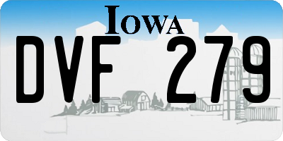 IA license plate DVF279