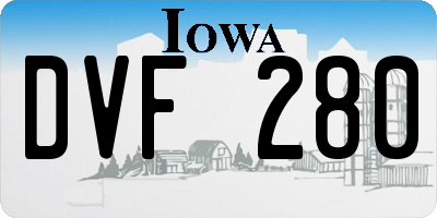 IA license plate DVF280