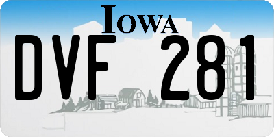 IA license plate DVF281