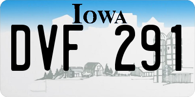 IA license plate DVF291
