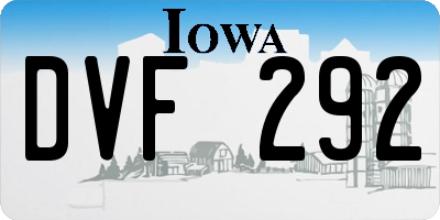IA license plate DVF292