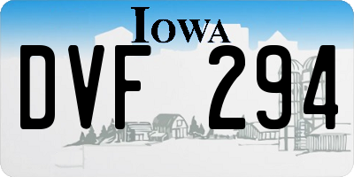 IA license plate DVF294