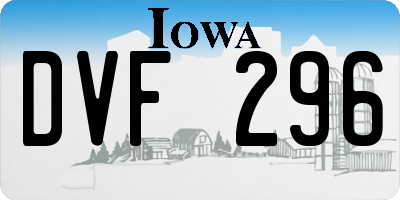 IA license plate DVF296