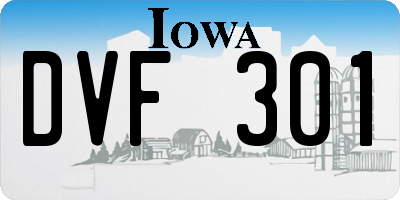 IA license plate DVF301