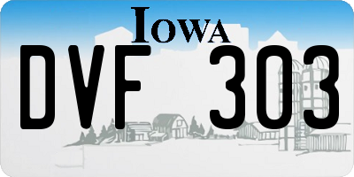 IA license plate DVF303