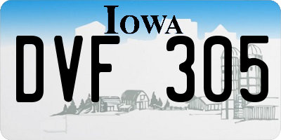 IA license plate DVF305
