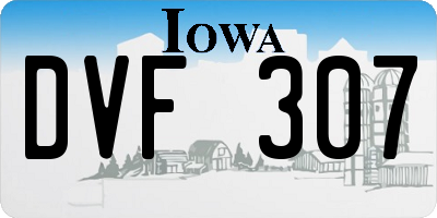 IA license plate DVF307