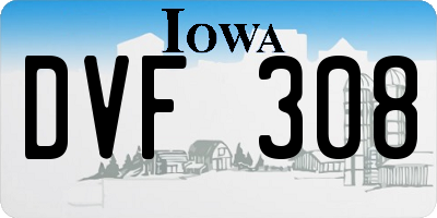 IA license plate DVF308