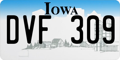 IA license plate DVF309