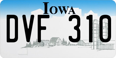 IA license plate DVF310