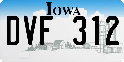 IA license plate DVF312
