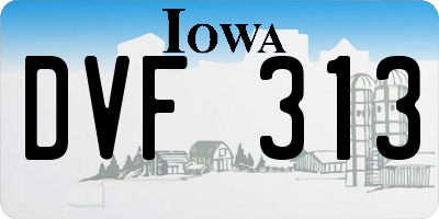 IA license plate DVF313