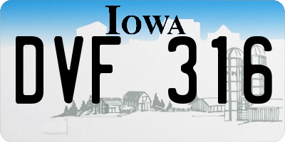 IA license plate DVF316