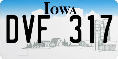 IA license plate DVF317