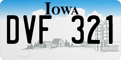 IA license plate DVF321