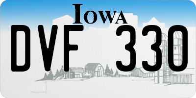 IA license plate DVF330