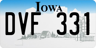 IA license plate DVF331