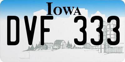 IA license plate DVF333
