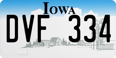 IA license plate DVF334