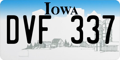 IA license plate DVF337