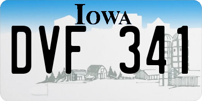 IA license plate DVF341