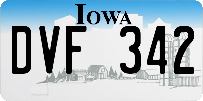 IA license plate DVF342