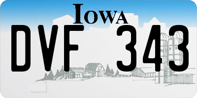 IA license plate DVF343