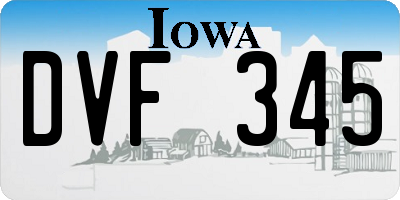 IA license plate DVF345