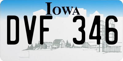 IA license plate DVF346