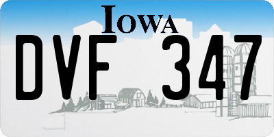 IA license plate DVF347