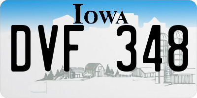 IA license plate DVF348