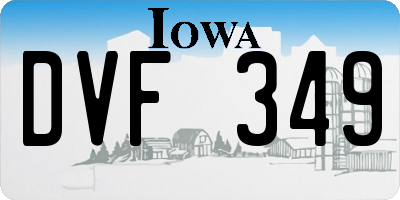 IA license plate DVF349
