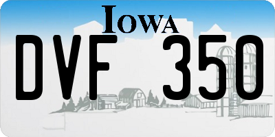 IA license plate DVF350