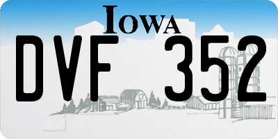 IA license plate DVF352