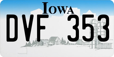 IA license plate DVF353