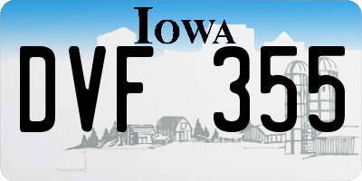IA license plate DVF355